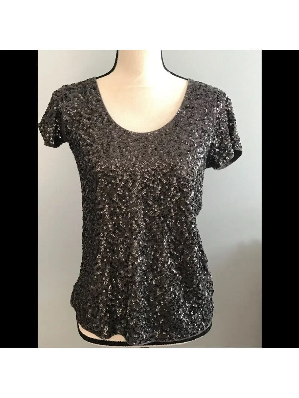 J. crew gray vintage sequin top